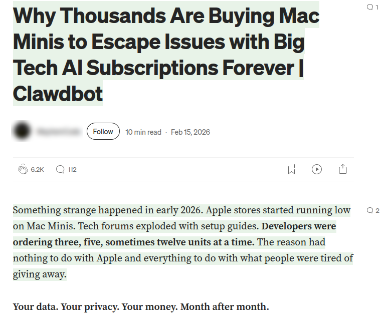 Screenshot of post with potentially misleading headline about OpenClaw